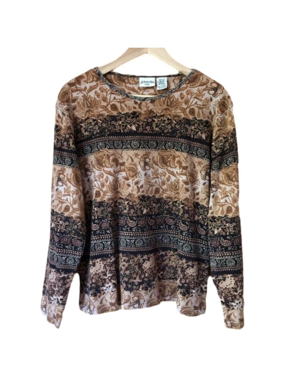 St. John’s Bay petite baroque floral print top size LP